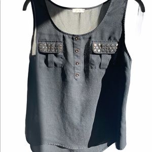 Black sleeveless top
